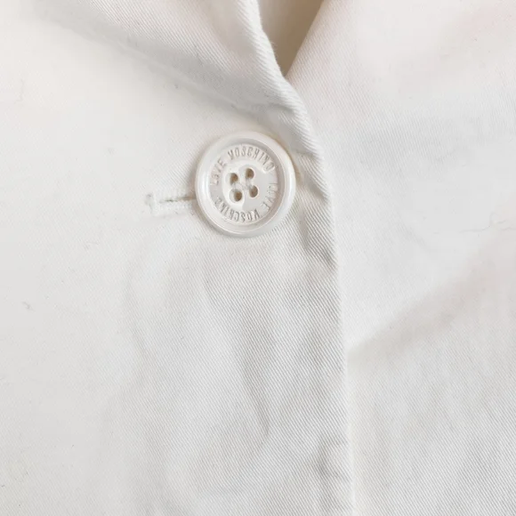 LOVE MOSCHINO white fitted cropped blazer Size US 4 - Picture 4 of 9